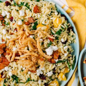Spinach & Bacon Orzo Pasta Salad