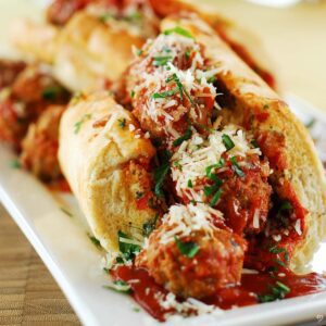 Meatball Marinara Stuffed French Bread