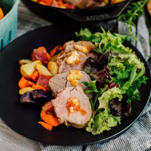 Pork Tenderloin with Apricot Butter and Roasted Potatoes