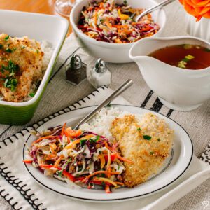 Toasted Sesame Chicken with Sweet Gingered Carrots (Make it yourself)