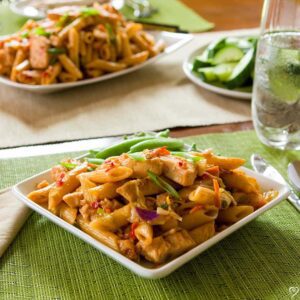 Penne with Chicken and Peanut Sauce