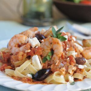 Greek Island Shrimp with Pasta