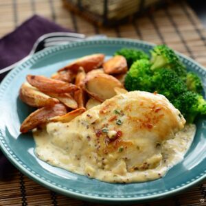 French Tarragon Chicken with Potato Wedges