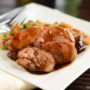 Sweet Korean Pork Tenderloin with Fried Rice