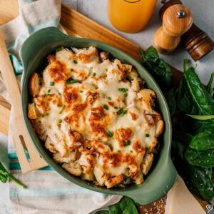 Sausage, Spinach, and Cheese Strata