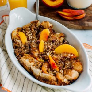 Peaches and Cream French Toast Bake