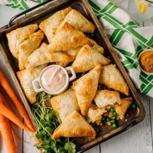Chicken Samosas with Chutney Dipping Sauce