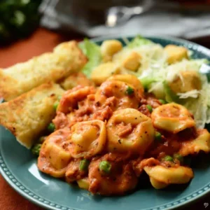 Creamy Tortellini with Bacon and Peas