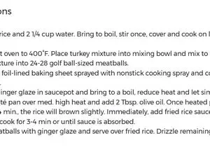Sticky Ginger Turkey Meatballs over Fried Rice