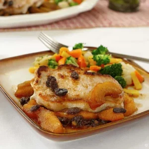 Tangy Down Home Pork Chops with Mashed Potatoes