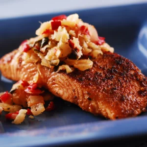 Blackened Salmon with Pineapple Salsa