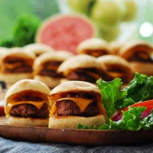 Chipotle Cheddar Beef Sliders with Fries